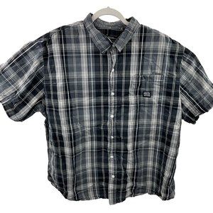 Parish Nation Men's Size 4XL Black White Short Sleeve Button-Down Shirt